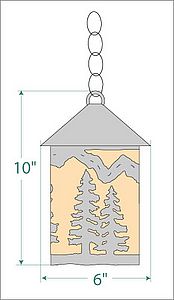 Cascade Pendant Small - Spruce Tree Pendant Light Trees Metal Art