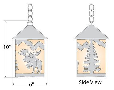 Cascade Pendant Small - Alaska Moose Pendant Light Moose Metal Art