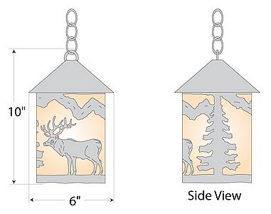 Cascade Pendant Small - Valley Elk Pendant Light Elk Metal Art
