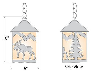 Cascade Pendant Small - Mountain Moose Pendant Light Moose Metal Art