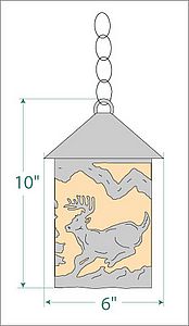 Cascade Pendant Small - Mountain Deer Pendant Light Deer Metal Art