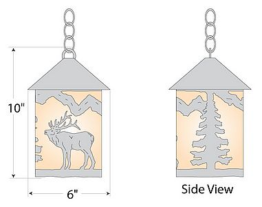 Cascade Pendant Small - Mountain Elk Pendant Light Elk Metal Art