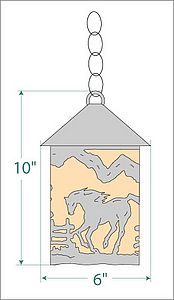Cascade Pendant Small - Mountain Horse Pendant Light Horse Metal Art