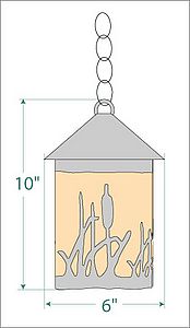 Cascade Pendant Small - Cattails Pendant Light Cattails Metal Art
