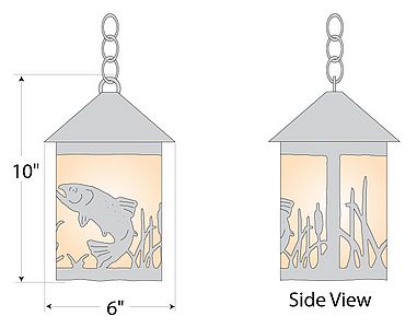 Cascade Pendant Small - Trout Pendant Light Trout Metal Art