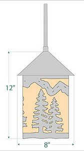 Cascade Pendant Medium - Spruce Tree Pendant Light Trees Metal Art