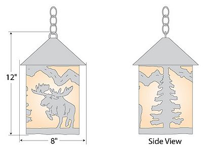 Cascade Pendant Medium - Alaska Moose Pendant Light Moose Metal Art