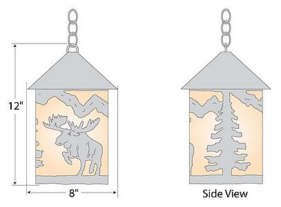 Cascade Pendant Medium - Alaska Moose Pendant Light Moose Metal Art