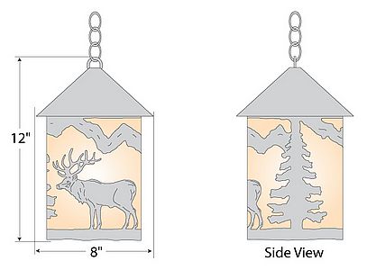 Cascade Pendant Medium - Valley Elk Pendant Light Elk Metal Art