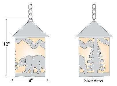Cascade Pendant Medium - Mountain Bear Pendant Light Bear Metal Art