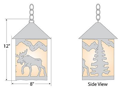 Cascade Pendant Medium - Mountain Moose Pendant Light Moose Metal Art