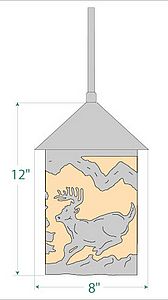 Cascade Pendant Medium - Mountain Deer Pendant Light Deer Metal Art