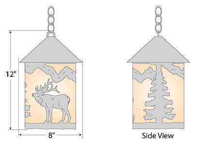 Cascade Pendant Medium - Mountain Elk Pendant Light Elk Metal Art