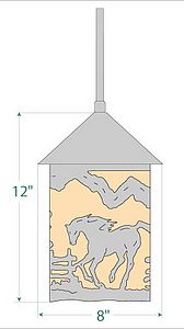 Cascade Pendant Medium - Mountain Horse Pendant Light Horse Metal Art