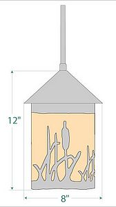 Cascade Pendant Medium - Cattails Pendant Light Cattails Metal Art