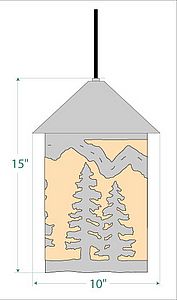 Cascade Pendant Large - Spruce Tree Pendant Light Trees Metal Art
