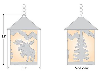 Cascade Pendant Large - Alaska Moose Pendant Light Moose Metal Art