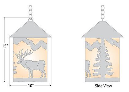 Cascade Pendant Large - Valley Elk Pendant Light Elk Metal Art