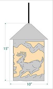 Cascade Pendant Large - Mountain Deer Pendant Light Deer Metal Art