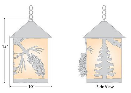 Cascade Pendant Large - Spruce Cone Pendant Light Pine Cone Metal Art