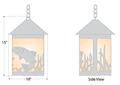 Cascade Pendant Large - Trout Pendant Light Trout Metal Art