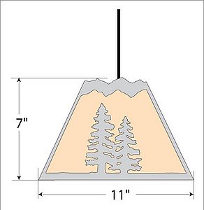 Rocky Mountain Pendant Small - Spruce Tree Pendant Light Trees Metal Art