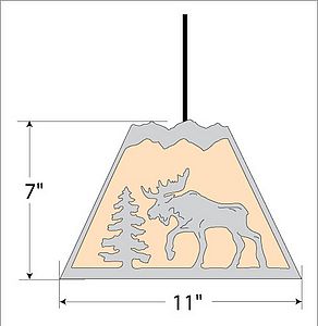 Rocky Mountain Pendant Small - Mountain Moose Pendant Light Moose Metal Art