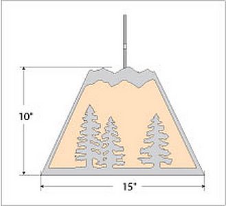 Rocky Mountain Pendant Large - Spruce Tree Pendant Light Trees Metal Art