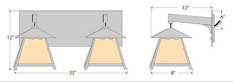 Smoky Mountain Double Bath Vanity Light - Rustic Plain Bath 2 Light Rustic Plain Metal Art