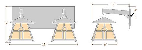 Smoky Mountain Double Bath Vanity Light - Westhill Bath 2 Light Westhill Metal Art