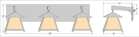 Smoky Mountain Triple Bath Vanity Light - Northrim Bath 3 Light Northrim Metal Art