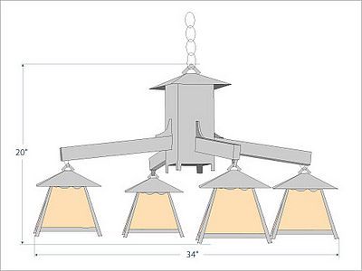 Smoky Mountain 4 Light Chandelier - Rustic Plain Chandelier Rustic Plain Metal Art