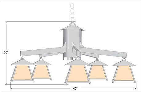 Smoky Mountain 5 Light Chandelier - Northrim Chandelier Northrim Metal Art