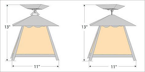 Smoky Mountain Close-to-Ceiling Large - Rustic Plain Ceiling Light Rustic Plain Metal Art