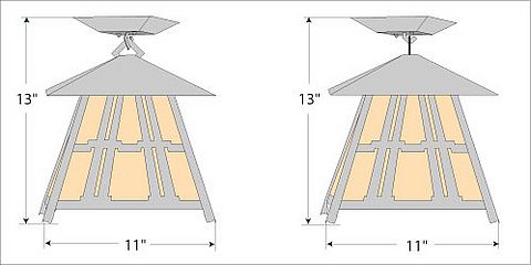 Smoky Mountain Close-to-Ceiling Large - Eastlake Ceiling Light Eastlake Metal Art