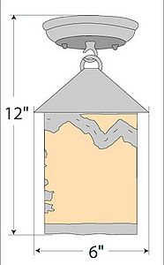 Cascade Close-to-Ceiling Small - Rustic Plain Ceiling Light Rustic Plain Metal Art