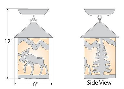 Cascade Close-to-Ceiling Small - Mountain Moose Ceiling Light Moose Metal Art