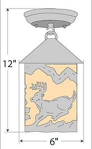 Cascade Close-to-Ceiling Small - Mountain Deer Ceiling Light Deer Metal Art