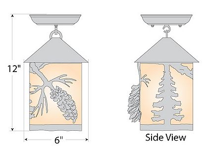 Cascade Close-to-Ceiling Small - Spruce Cone Ceiling Light Pine Cone Metal Art