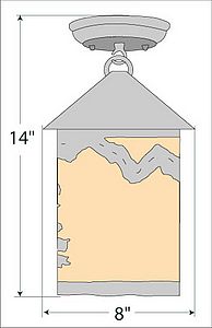 Cascade Close-to-Ceiling Medium - Rustic Plain Ceiling Light Rustic Plain Metal Art