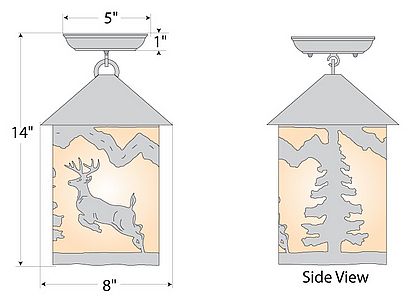 Cascade Close-to-Ceiling Medium - Valley Deer Ceiling Light Deer Metal Art