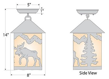 Cascade Close-to-Ceiling Medium - Mountain Moose Ceiling Light Moose Metal Art