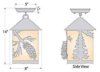Cascade Close-to-Ceiling Medium - Spruce Cone Ceiling Light Pine Cone Metal Art