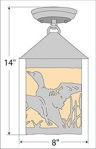 Cascade Close-to-Ceiling Medium - Loon Ceiling Light Loon Metal Art