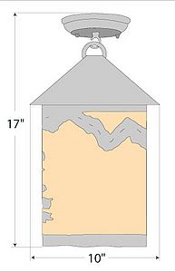 Cascade Close-to-Ceiling Large - Rustic Plain Ceiling Light Rustic Plain Metal Art