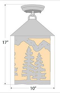 Cascade Close-to-Ceiling Large - Spruce Tree Ceiling Light Trees Metal Art