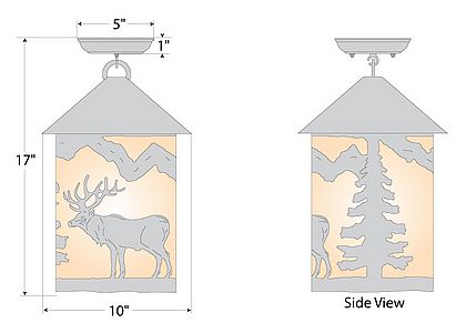 Cascade Close-to-Ceiling Large - Valley Elk Ceiling Light Elk Metal Art