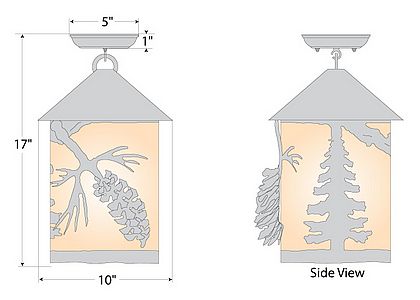 Cascade Close-to-Ceiling Large - Spruce Cone Ceiling Light Pine Cone Metal Art