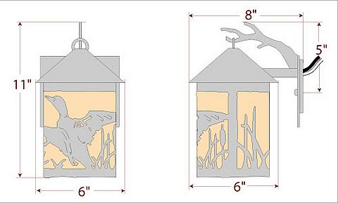 Cascade Lantern Sconce Small - Loon Outdoor Wall Light Loon Metal Art