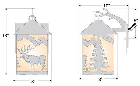 Cascade Lantern Sconce Medium - Valley Elk Outdoor Wall Light Elk Metal Art